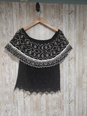 Anthropologie Hemant & Nandita Mavra Embroidered Eyelet Top M Boho Festival